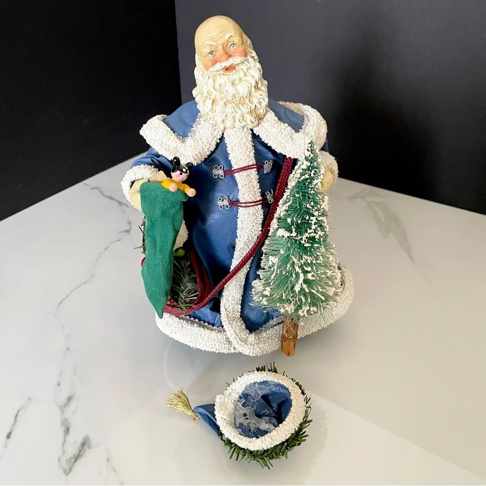Santa in Blue Coat with Tree & Toys - Possible Dreams Clothtique
